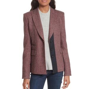Veronica Beard Burgundy Blazer with Black Accents